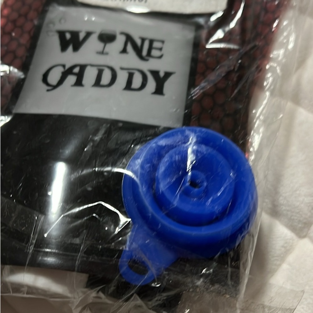 New three-piece travel, wine, portable caddy with funnel